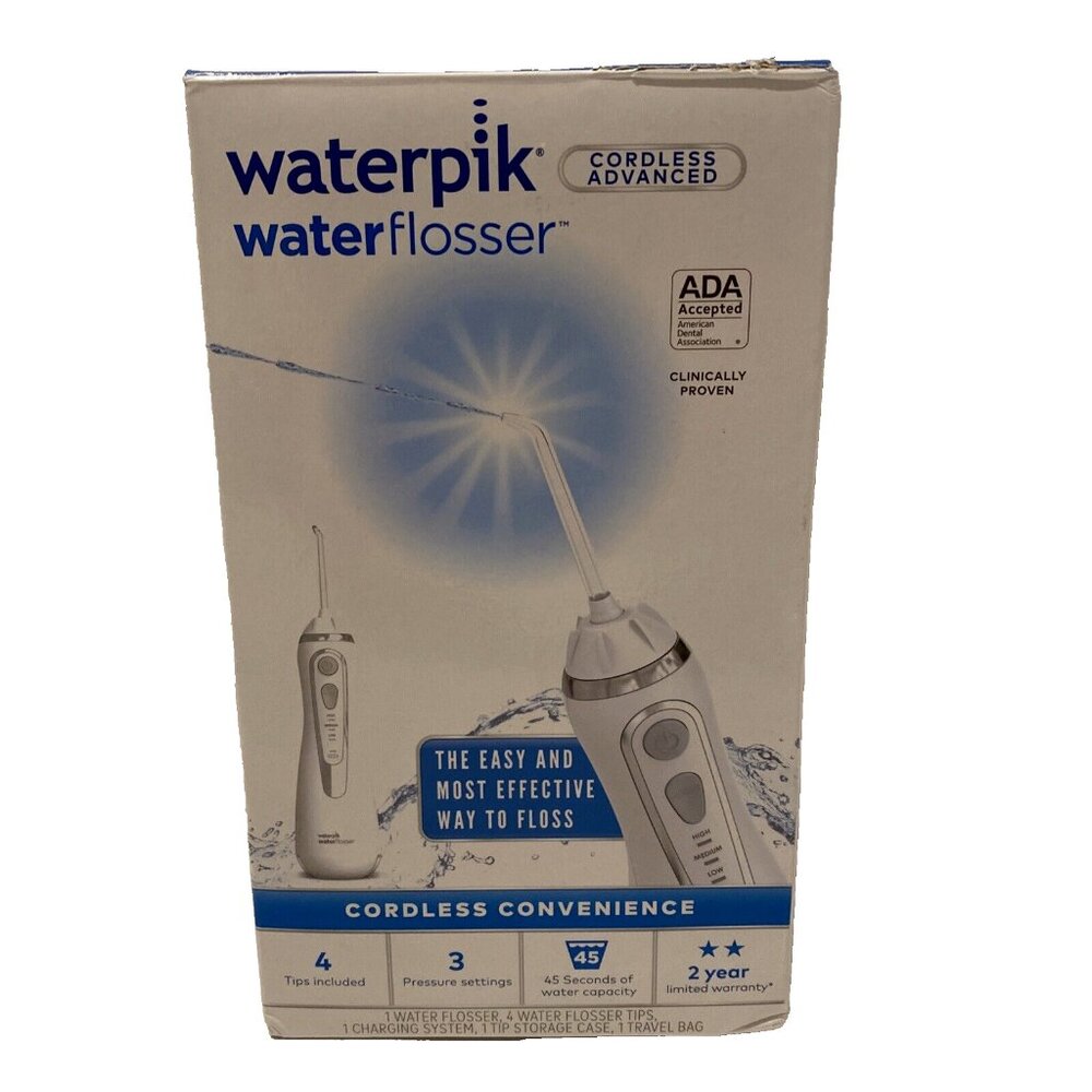 Waterpik Cordless Advanced Water Flosser 3 Pressure Settings White WP-560CD